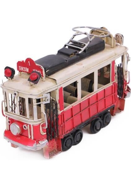 Dekoratif Metal Taksim Tramvay Orta Boy Vintage Biblo Hediyelik modelleri