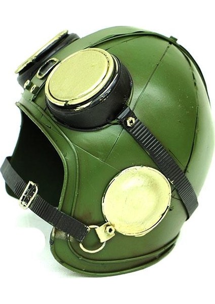 Dekoratif Metal Pilot Kaskı Biblo Vintage Ev Ofis Hediyelik modelleri