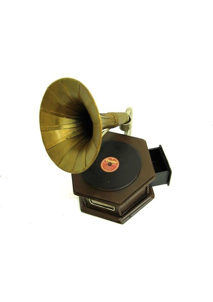 Dekoratif Metal Gramofon Kutu Obje Vintage Hediyelik indirimleri