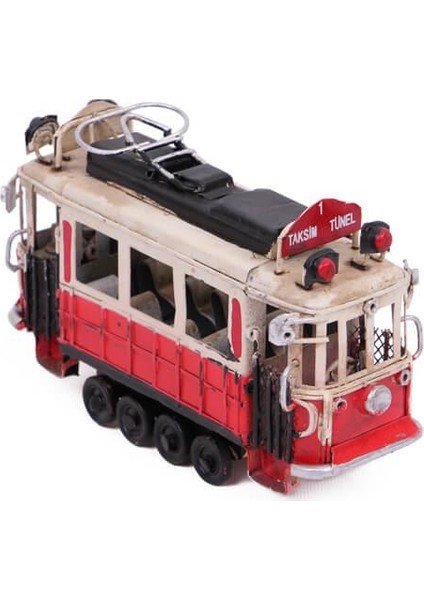 Dekoratif Metal Taksim Tramvay Küçük Vintage Biblo Hediyelik