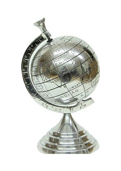 Yerküre Dünya Nikel Biblo Dekoratif Hediyelik