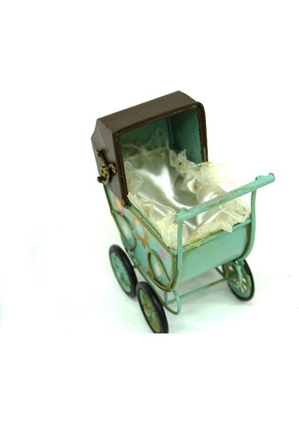 Dekoratif Metal Bebek Arabası Biblo Vintage Hediyelik fırsatları