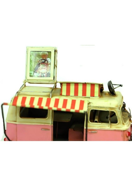 Dekoratif Metal Minibüs Çerçeveli ve Tenteli Vintage Hediyelik fırsatları