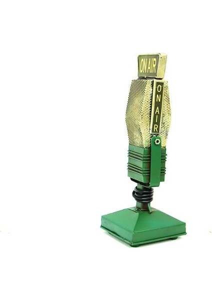 Dekoratif Metal Mikrofon Obje Biblo Vintage Hediyelik