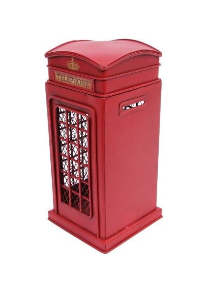 Dekoratif Metal Telefon Kulübesi Kumbaralı Biblo Hediyelik Kumbara