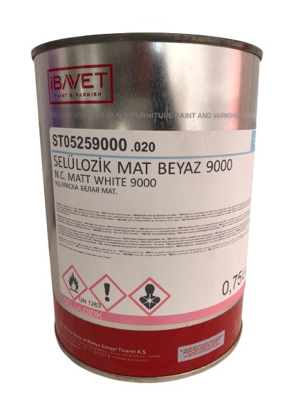 Ibavet Selülozik Mat Beyaz Boya 0,75 Lt