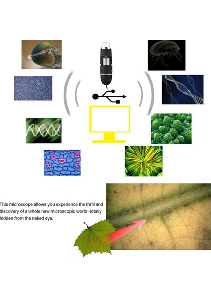 Taşınabilir Usb2.0 Dijital Mikroskop 1000X Elektronik (Yurt Dışından)