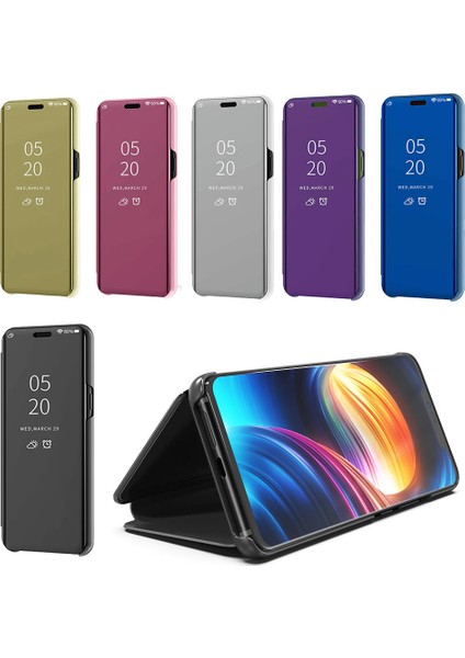 Oppo A7 Aynalı Kapaklı Lüx Kılıf