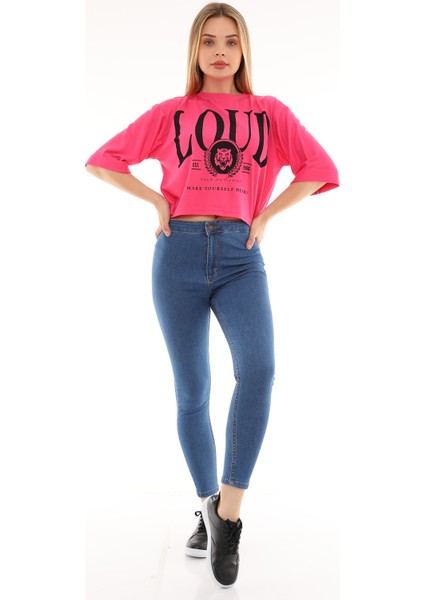 Cepsiz Kadın Skinny Jean Pantolon 4255-478 Mavi