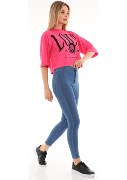 Cepsiz Kadın Skinny Jean Pantolon 4255-478 Mavi