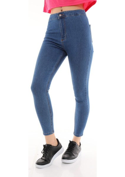 Cepsiz Kadın Skinny Jean Pantolon 4255-478 Mavi