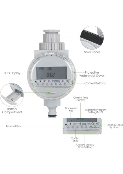 Güneş Enerjili Su Sulama Zamanlayıcı Elektronik (Yurt Dışından)