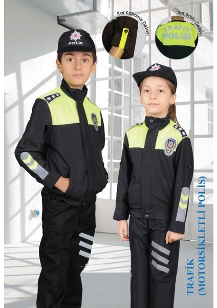 Trafik Polisi Kostümü Polis Kıyafeti Çocuk Kostüm