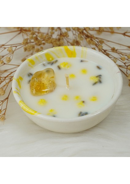 Sitrin Doğal Taşlı Kokulu Soya Mum