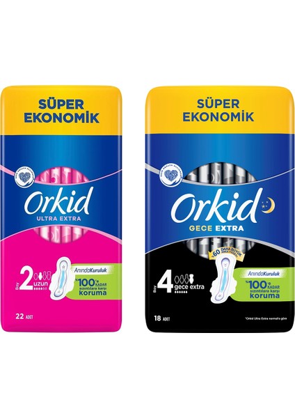 Ultra Extra Uzun 22 Adet - Ultra Extra Gece Extra 18 2'li Set