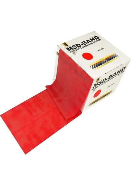 -Band Egzersiz Pilates Orta Hafif Direnç Lastiği Kırmızı 150CM