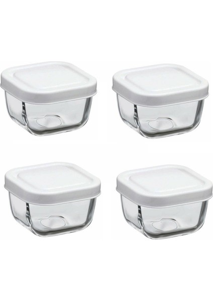 Paşabahçe 53223 Snowbox 4 Lü Cam Saklama Kabı 275cc Beyaz