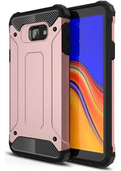 - Samsung Galaxy J6 Plus - Kılıf Çift Katman Zırh Tank Crash Military Kapak - Rose Gold - T6264