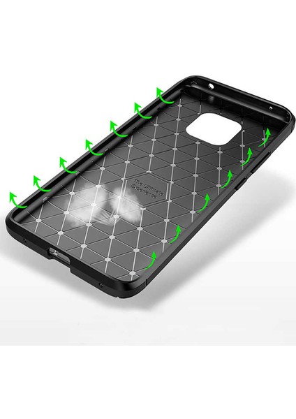 Huawei Mate 20 Pro Kılıf Kamera Çıkıntılı Karbon Fiber Dokulu Renk Atmaz Koruyucu Kapak (Negro) indirimleri