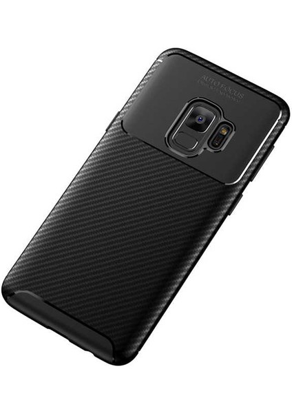 - Samsung Galaxy S9 - Kılıf Auto Focus Karbon Negro Silikon Kapak - Siyah - T6131