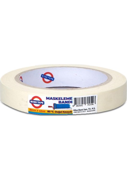 Boss Tape Doğal Kauçuk Maskeleme Bandı 18MMX40MT