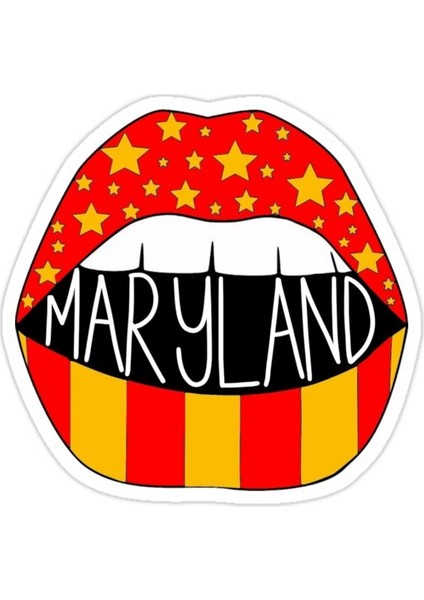 Maryland Dudakları Sticker Araba Oto Arma Duvar Sticker Ev Dekoratif Çıkartma 15 cm