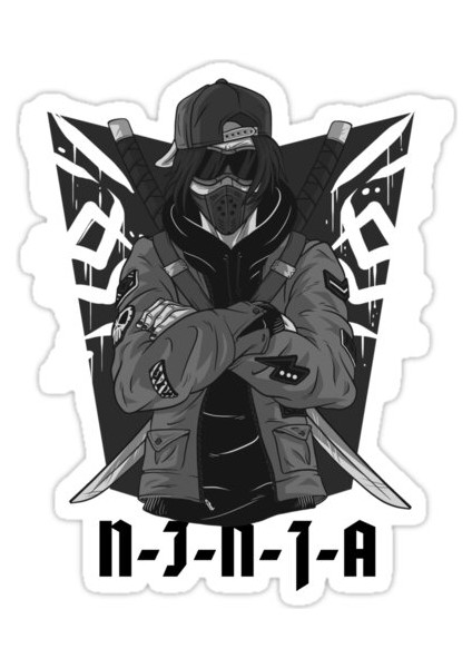 Nınja Sticker Araba Oto Arma Duvar Sticker Ev Dekoratif Çıkartma 15 cm