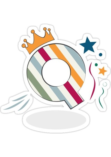 Q' Harfli Sticker Araba Oto Arma Duvar Sticker Ev Dekoratif Çıkartma 15 cm