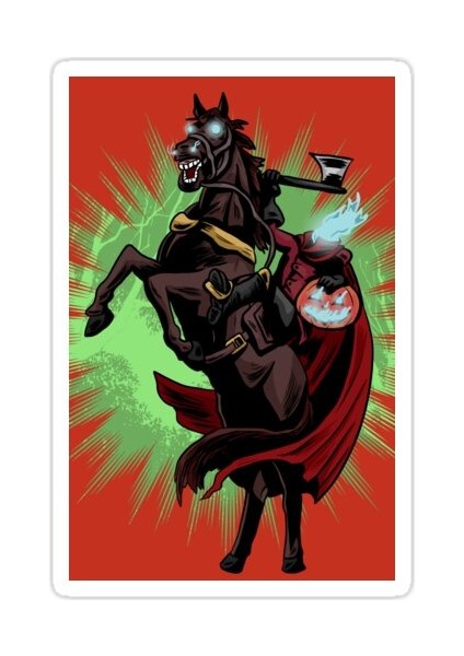 Başsız Süvari Sticker Araba Oto Arma Duvar Sticker Ev Dekoratif Çıkartma 15 cm