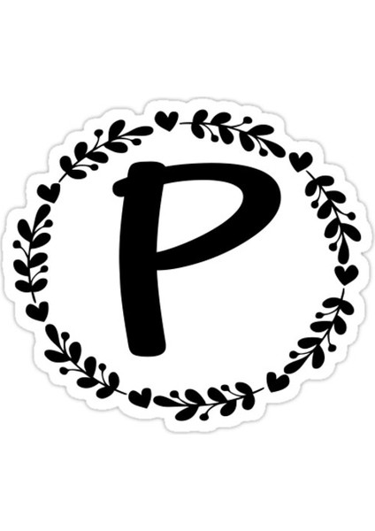 P Harfi Sticker Araba Oto Arma Duvar Sticker Ev Dekoratif Çıkartma 15 cm