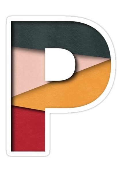 P Harfi Sticker Araba Oto Arma Duvar Sticker Ev Dekoratif Çıkartma 15 cm