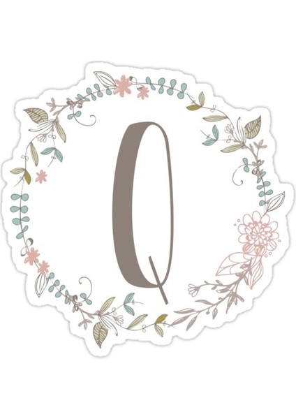 Q Monogram Sticker Araba Oto Arma Duvar Sticker Ev Dekoratif Çıkartma 15 cm