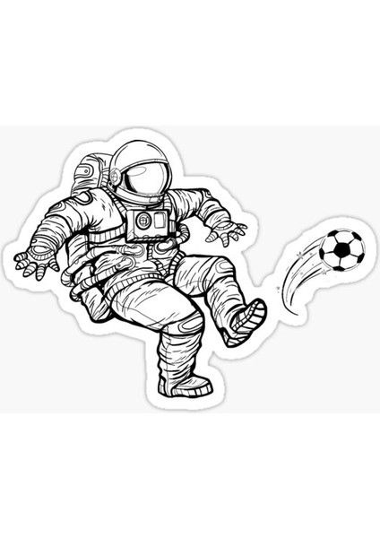 Space Futbol Sticker Çıkartma Oto Araba Camı Duvar Oda Laptop 15 cm