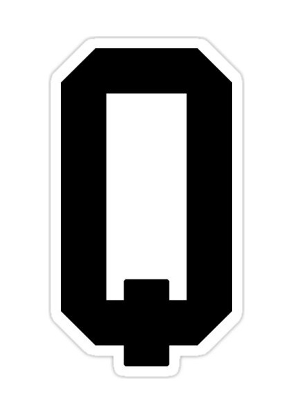 Letterman Q Sticker Araba Oto Arma Duvar Sticker Ev Dekoratif Çıkartma 15 cm