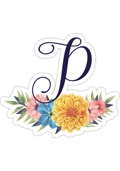 Monogram P Sticker Araba Oto Arma Duvar Sticker Ev Dekoratif Çıkartma 15 cm