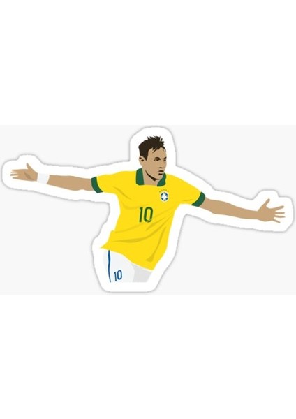 Neymar Sticker Sticker Çıkartma Oto Araba Camı Duvar Oda Laptop 15 cm