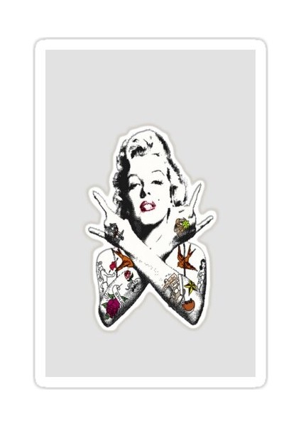Punk Marilyn Sticker Araba Oto Arma Duvar Sticker Ev Dekoratif Çıkartma 15 cm