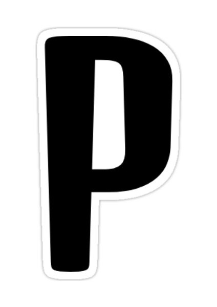 P Harfi Sticker Araba Oto Arma Duvar Sticker Ev Dekoratif Çıkartma 15 cm