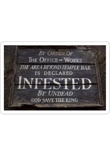 Infested Notice Sticker Araba Oto Arma Duvar Sticker Ev Dekoratif Çıkartma 15 cm