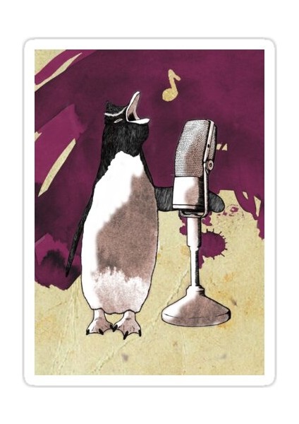 Mor Penguen Sticker Araba Oto Arma Duvar Sticker Ev Dekoratif Çıkartma 15 cm