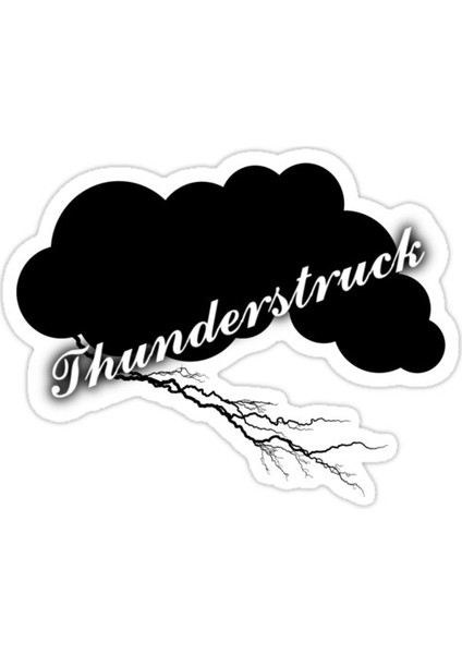 Acdc - Thunderstruck Sticker Araba Oto Arma Duvar Sticker Ev Dekoratif Çıkartma 15 cm