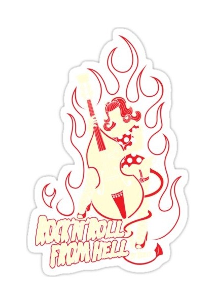 Cehennemden Rock'n'roll Sticker Araba Oto Arma Duvar Sticker Ev Dekoratif Çıkartma 15 cm