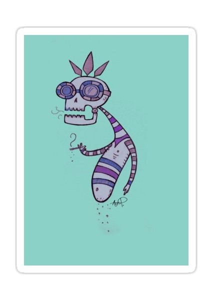 Sigara Robot Sticker Araba Oto Arma Duvar Sticker Ev Dekoratif Çıkartma 15 cm