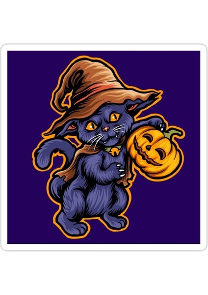 Ürkütücü Kedi Sticker Araba Oto Arma Duvar Sticker Ev Dekoratif Çıkartma 15 cm