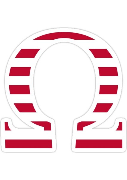 Çizgili Omega Sticker Araba Oto Arma Duvar Sticker Ev Dekoratif Çıkartma 15 cm
