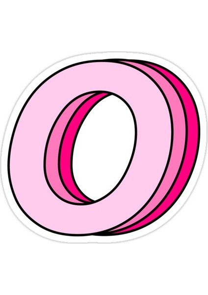 Pembe O Sticker Araba Oto Arma Duvar Sticker Ev Dekoratif Çıkartma 15 cm