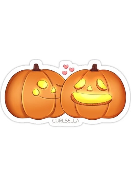 Balkabağı Aşkı Sticker Araba Oto Arma Duvar Sticker Ev Dekoratif Çıkartma 15 cm