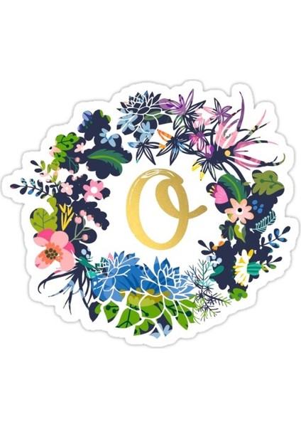 O Çiçekler Sticker Araba Oto Arma Duvar Sticker Ev Dekoratif Çıkartma 15 cm
