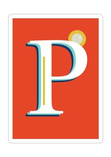 P Harfi Sticker Araba Oto Arma Duvar Sticker Ev Dekoratif Çıkartma 15 cm