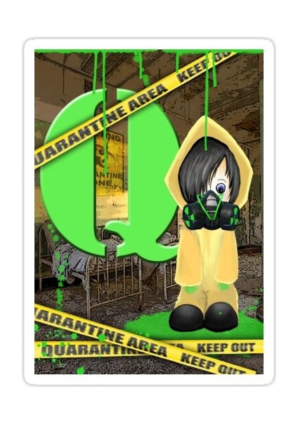 Q Karantina Sticker Araba Oto Arma Duvar Sticker Ev Dekoratif Çıkartma 15 cm